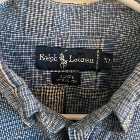 Blue multicolor plaid polo by Ralph Lauren men’s XL - Picture 3 of 3